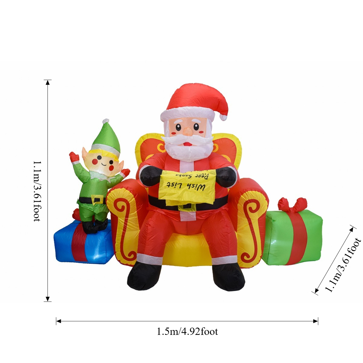 7.2FT Christmas Inflatable San - Santa'S Elves Holiday Lighting & Decor Llc review and price