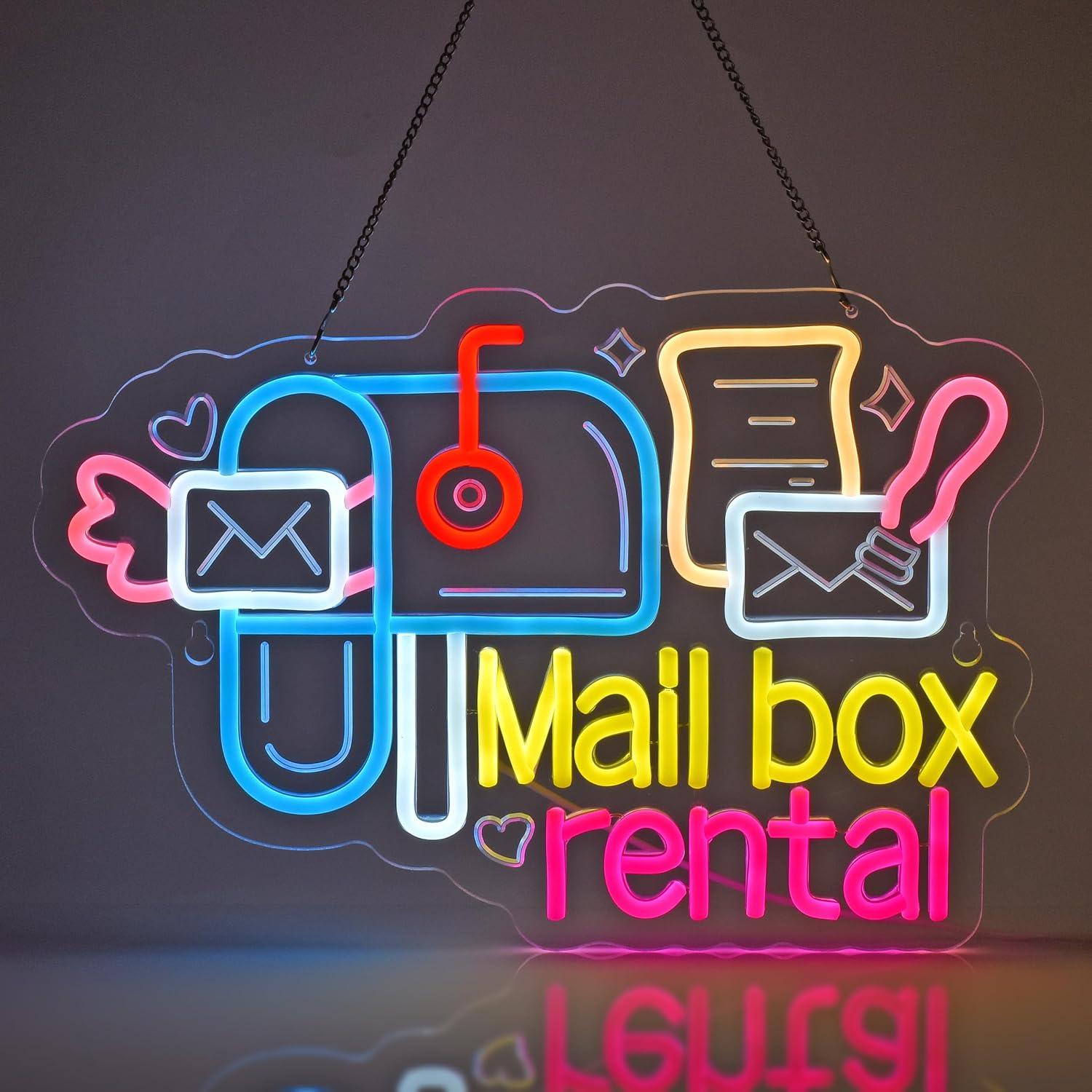 Mail Box Rental Neon Sign USB  - Lighting Decor Rentals review and price