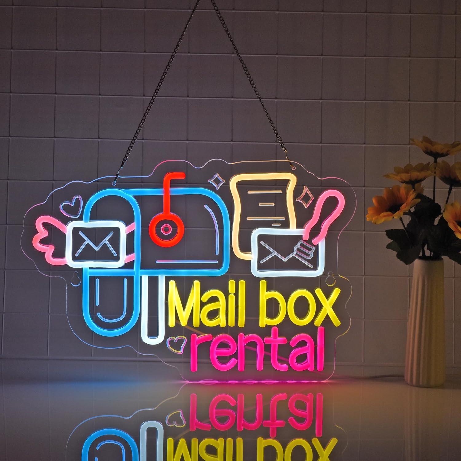 Mail Box Rental Neon Sign USB  - Lighting Decor Rentals review and price
