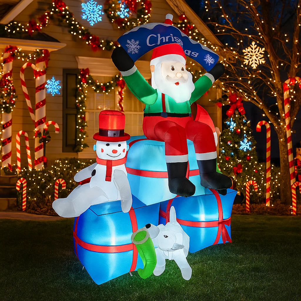 2.1M/6.8FT Inflatable Santa Cl - Santa'S Elves Holiday Lighting & Decor Llc review and price