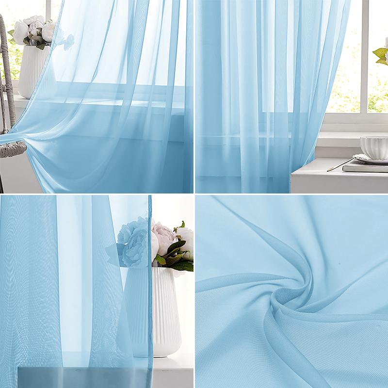 Light Blue Solid Sheer Voile W - Lighting Decor Ideas review and price