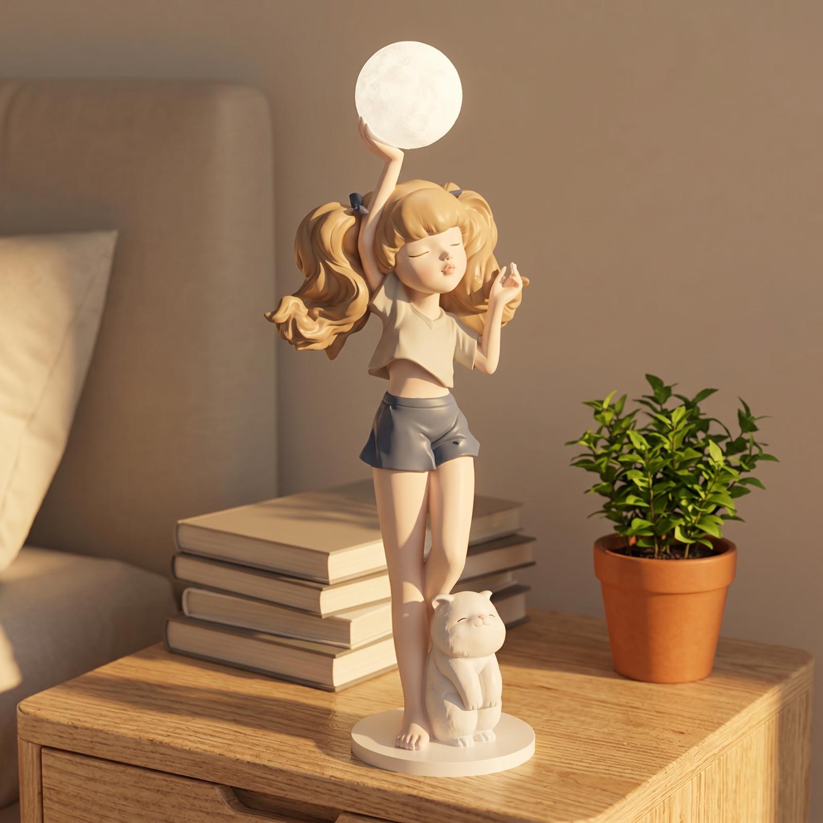 Elegant Girl Figurine Lamp wit - Lighting Decor For Living Room review and price