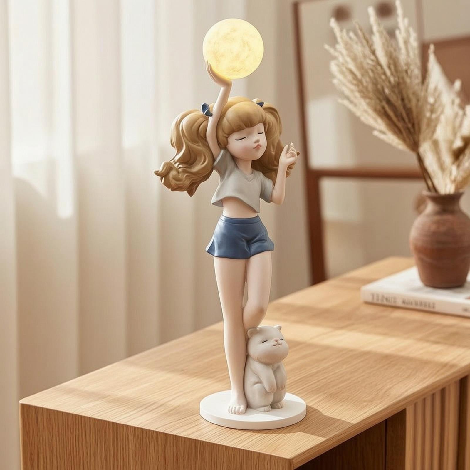 Elegant Girl Figurine Lamp wit - Lighting Decor For Living Room review and price