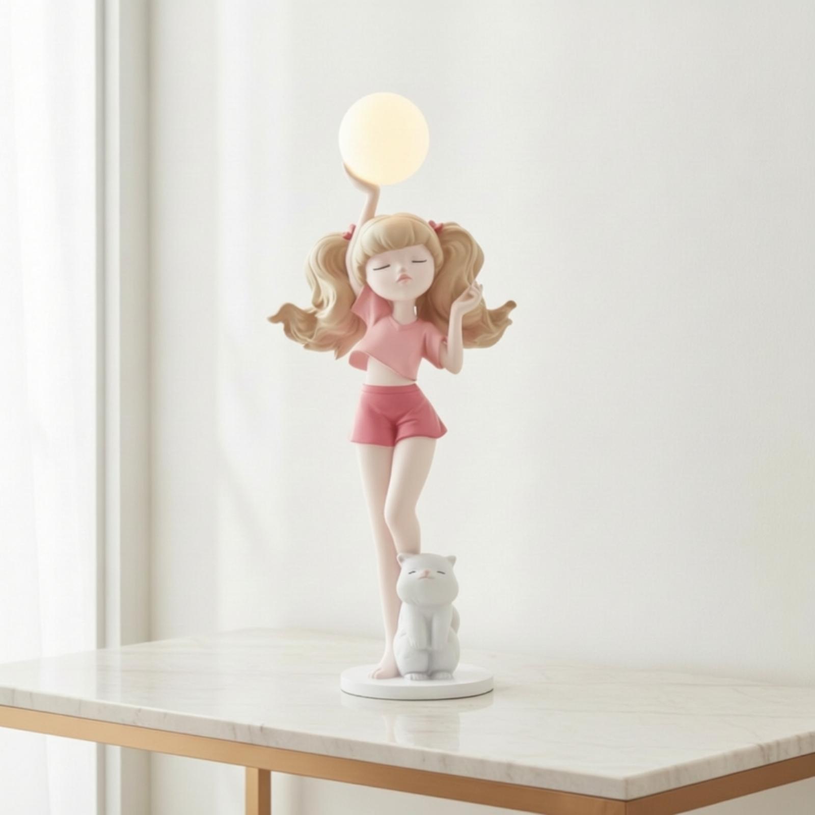 Elegant Girl Figurine Lamp wit - Lighting Decor For Living Room review and price