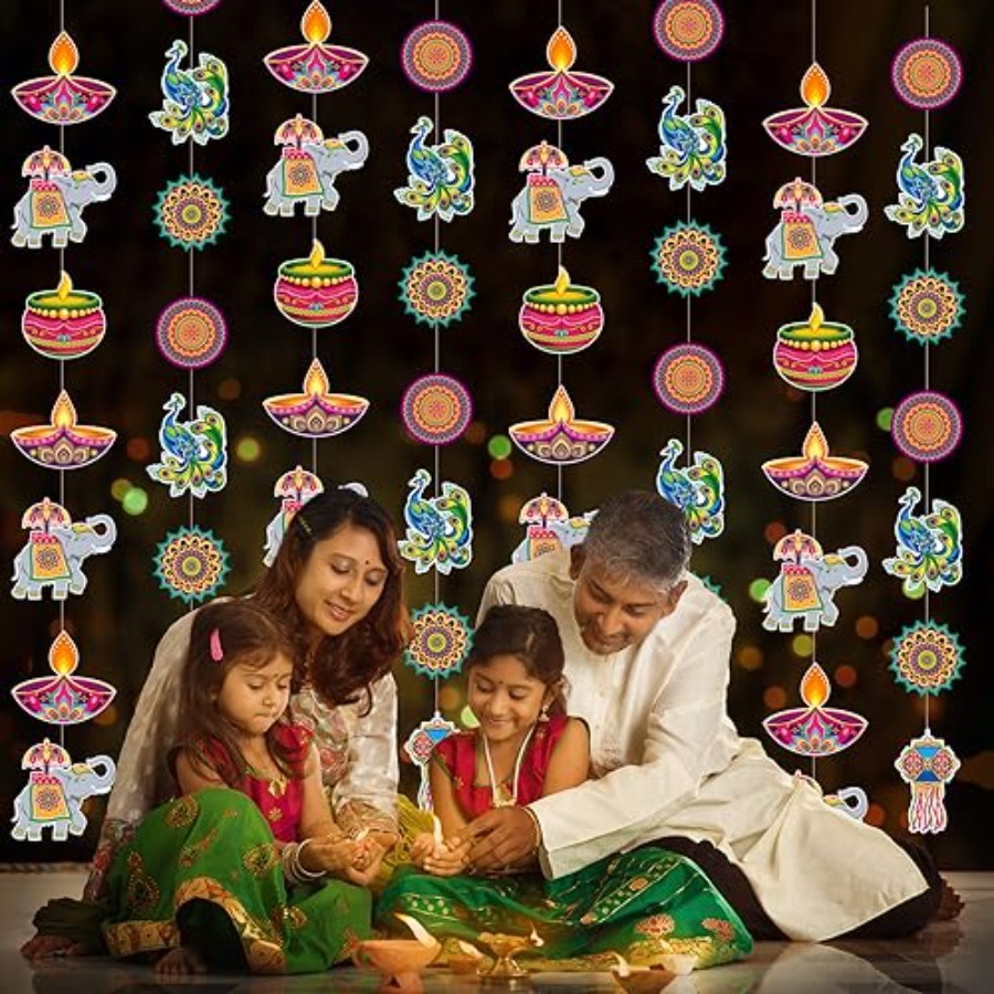 8 Pcs Happy Diwali Hanging Dec - Lighting Decoration For Diwali review and price