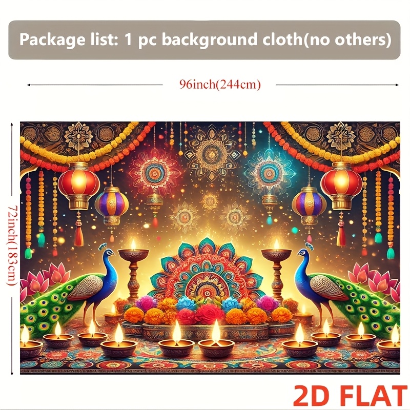 Diwali Peacock Lantern Tapestr - Lighting Decoration For Diwali review and price