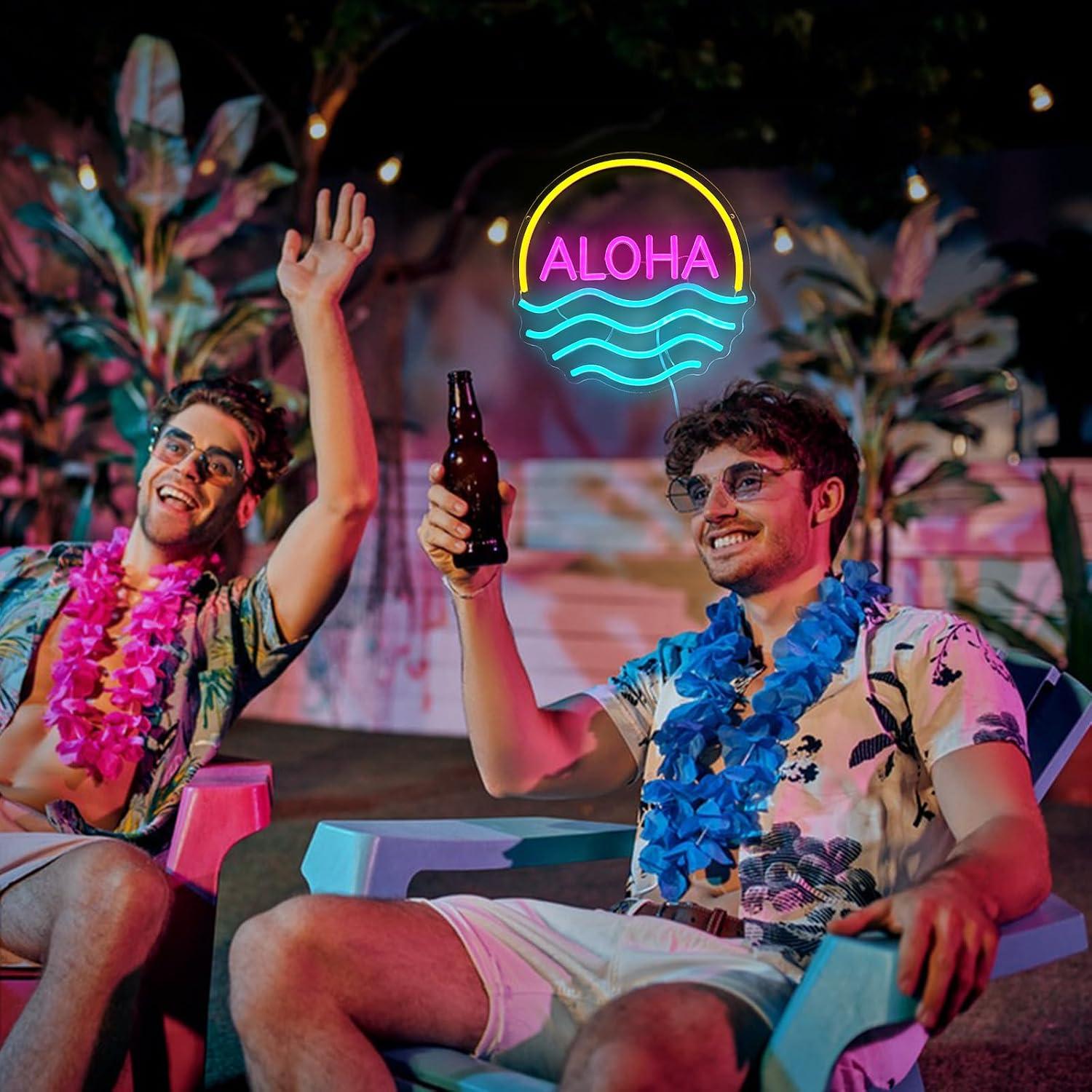 Aloha Sunset Wave Neon Sign US - Lighting Decor Rentals review and price