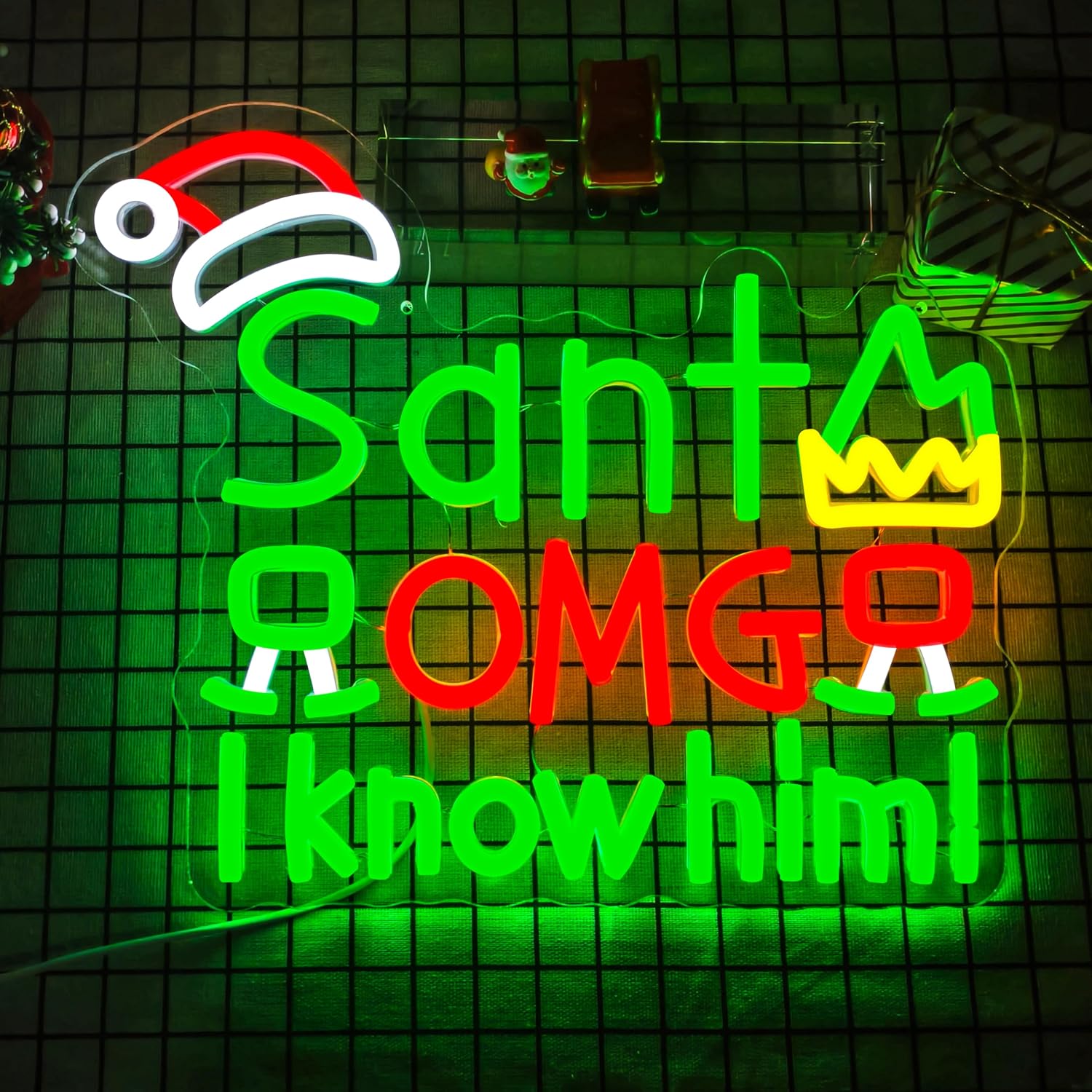 USB Santa OMG I Know Him Neon  - Santa'S Elves Holiday Lighting & Decor Llc review and price