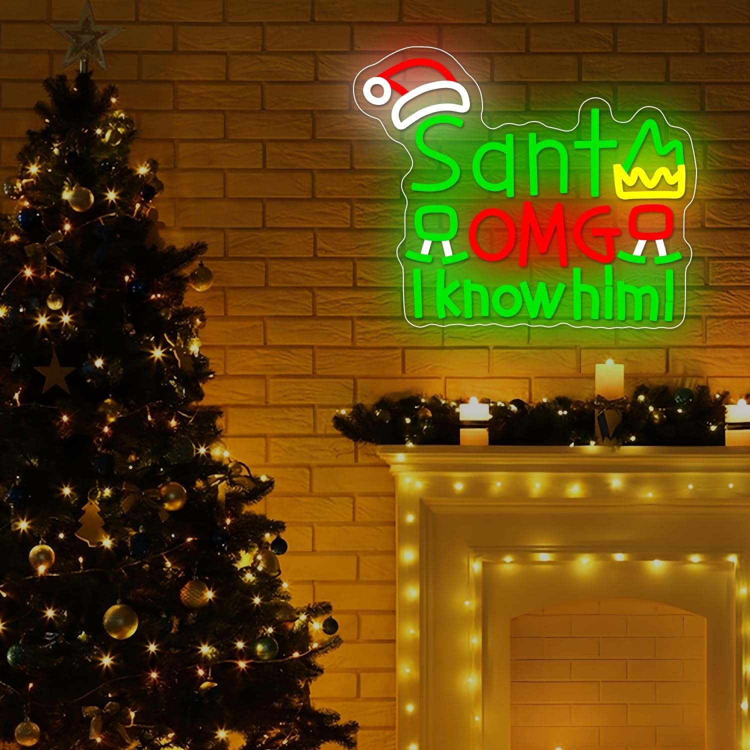 USB Santa OMG I Know Him Neon  - Santa'S Elves Holiday Lighting & Decor Llc review and price