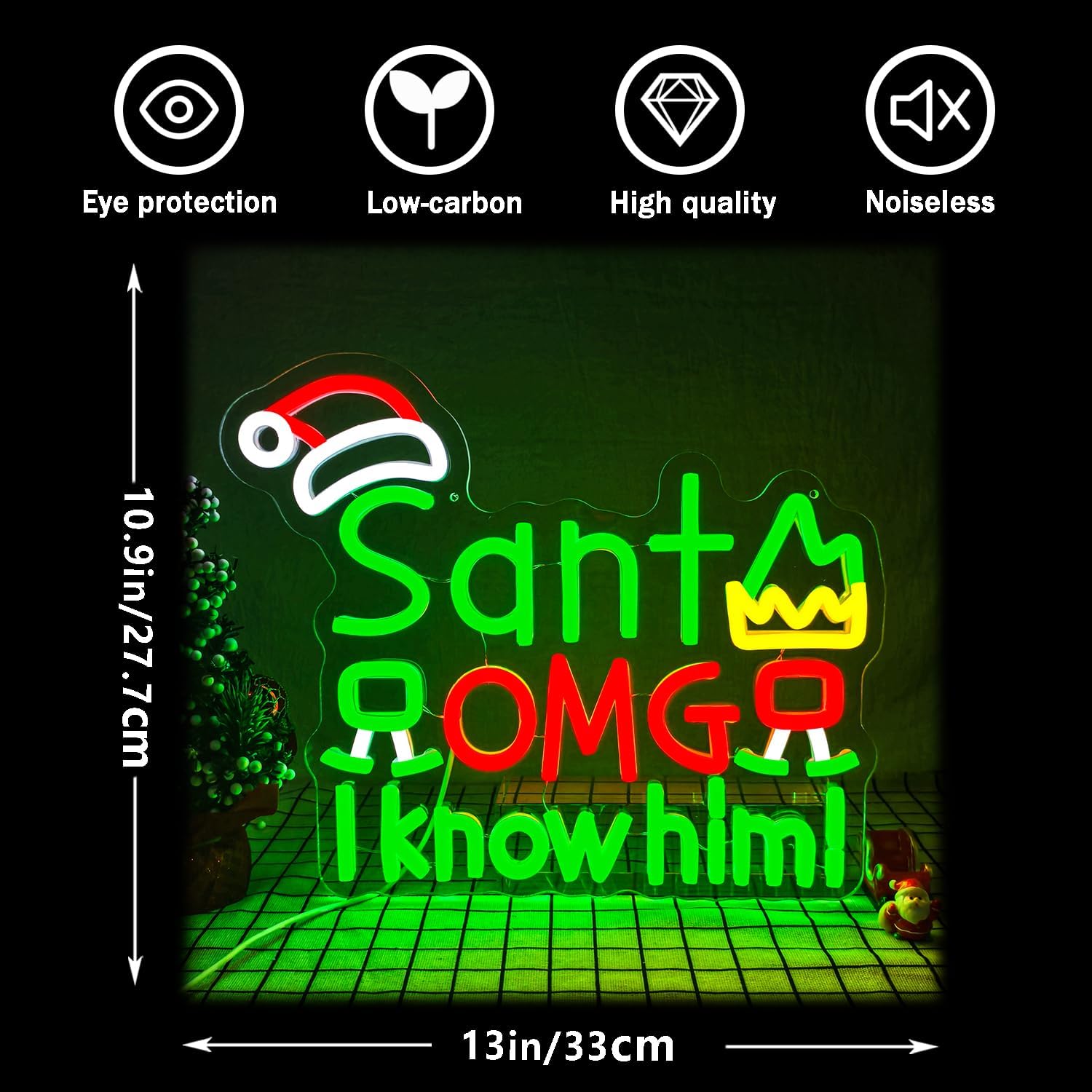 USB Santa OMG I Know Him Neon  - Santa'S Elves Holiday Lighting & Decor Llc review and price