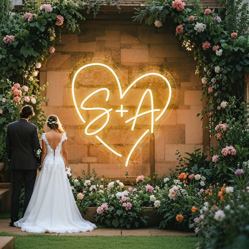 Custom Initials Heart LED Neon - Lighting Decor Ideas review and price