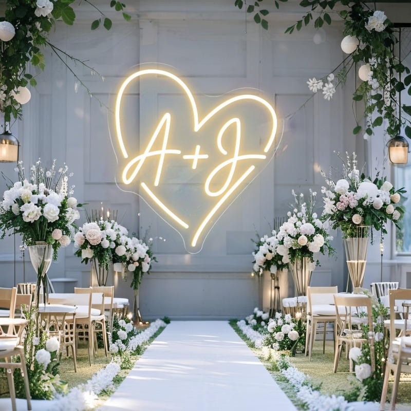 Custom Initials Heart LED Neon - Lighting Decor Ideas review and price