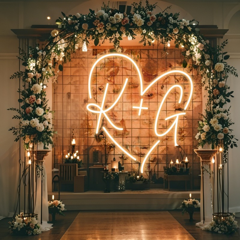 Custom Initials Heart LED Neon - Lighting Decor Ideas review and price