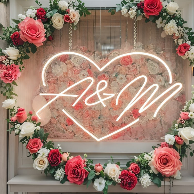 Custom Initials Heart LED Neon - Lighting Decor Ideas review and price