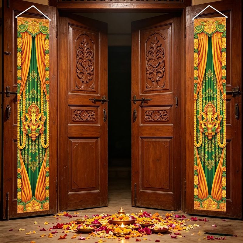 VIKAMA 2pcs Diwali Door Banner - Lighting Decoration For Diwali review and price