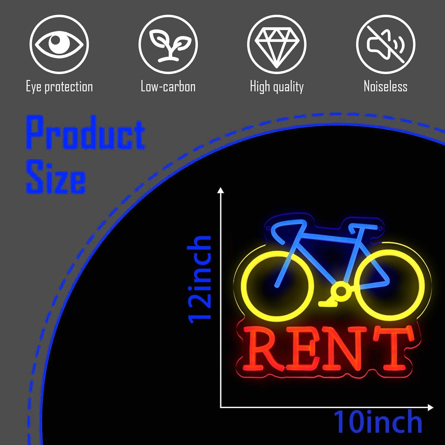 Bicycle Rent Neon Sign USB Dim - Lighting Decor Rentals review and price