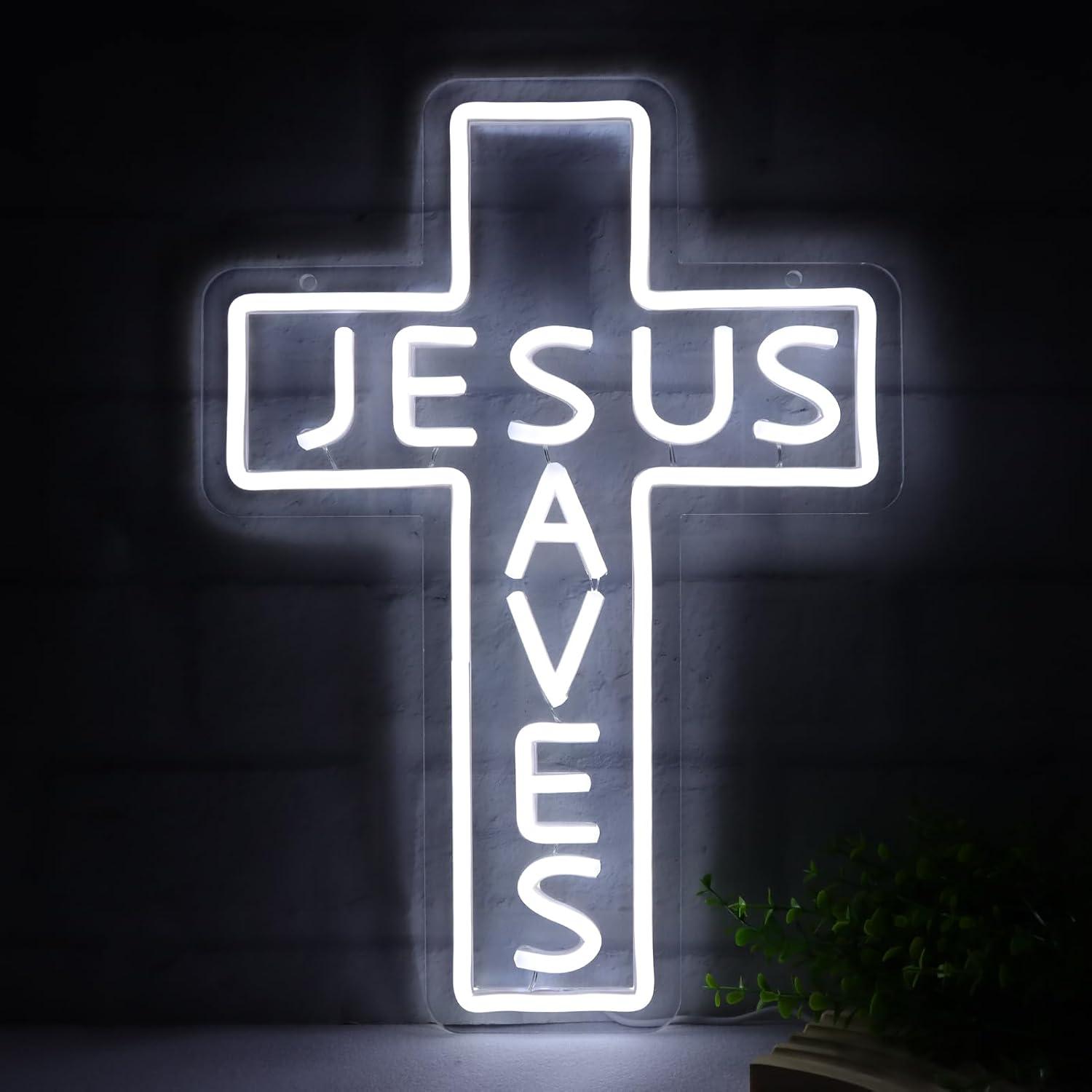 Jesus Saves Cross Neon Signs U - Restaurant Lighting Decoration review and price