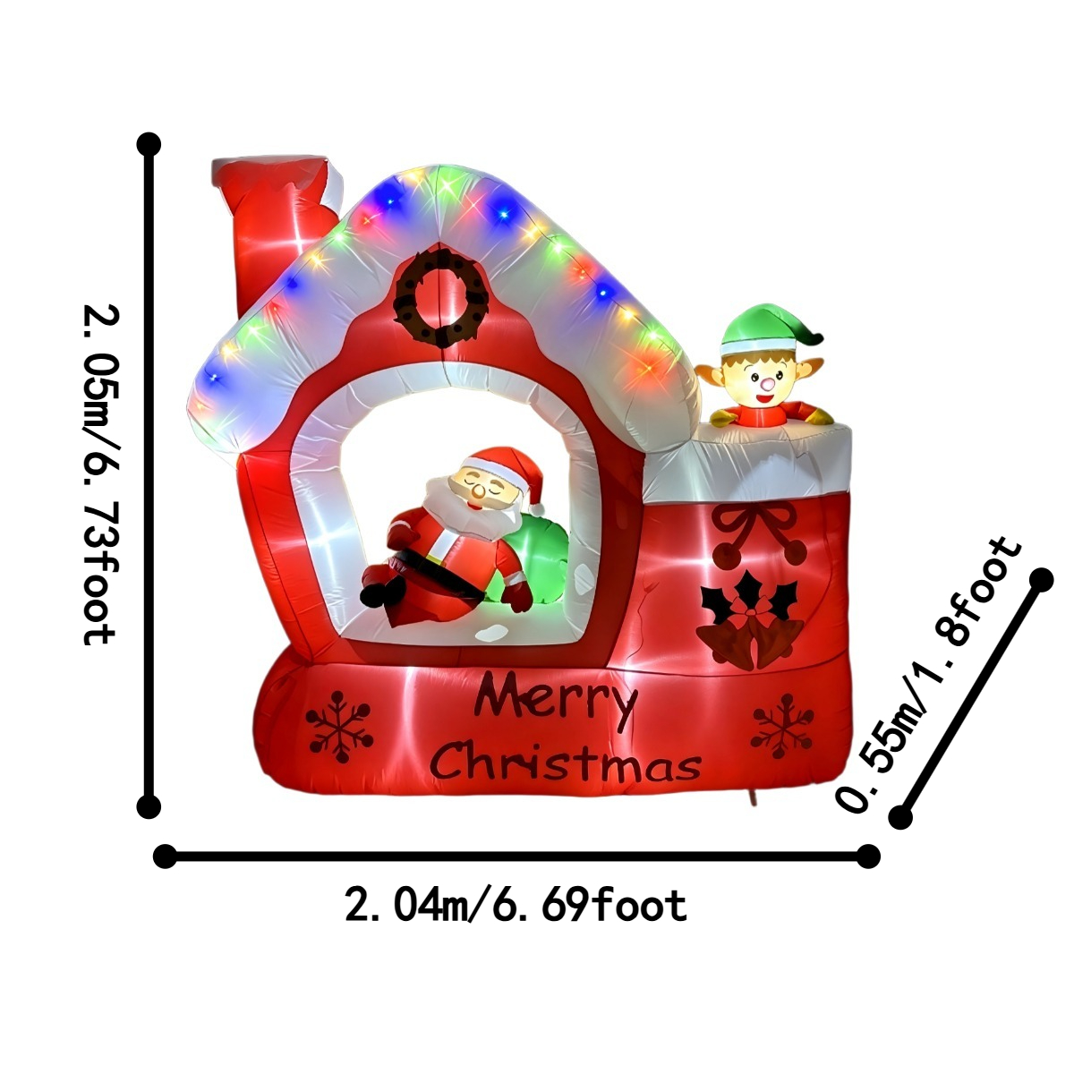 6.7FT Christmas Inflatable Orn - Santa'S Elves Holiday Lighting & Decor Llc review and price