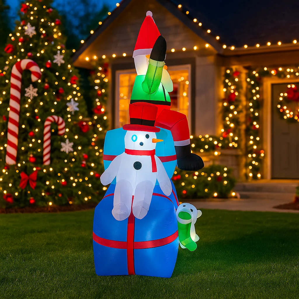 2.1M/6.8FT Snowman Santa Elf D - Santa'S Elves Holiday Lighting & Decor Llc review and price