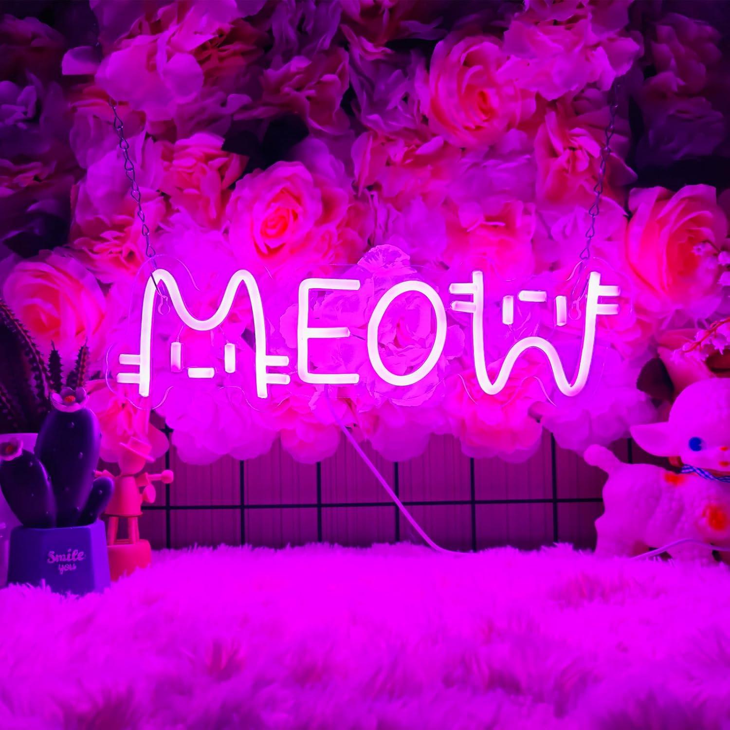 Meow Neon Sign Cat USB Powered - Restaurant Lighting Decoration review and price