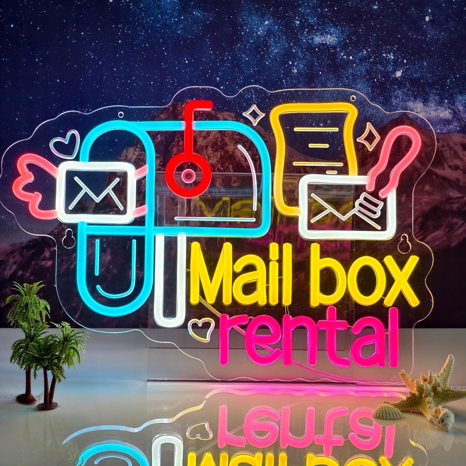 Mail Box Rental Neon Sign USB  - Lighting Decor Rentals review and price