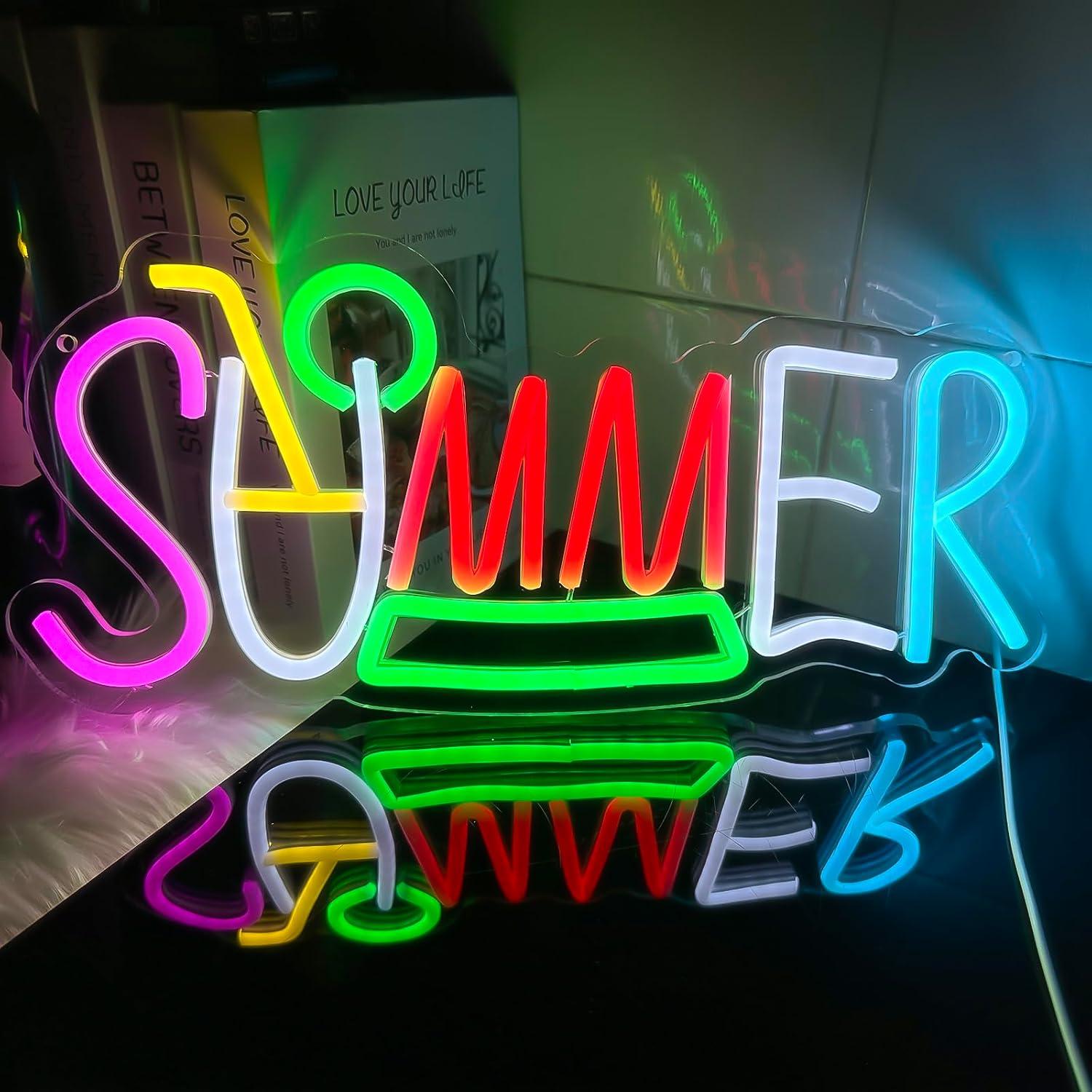 Summer Neon Sign USB Powered L - Lighting Decor Rentals review and price