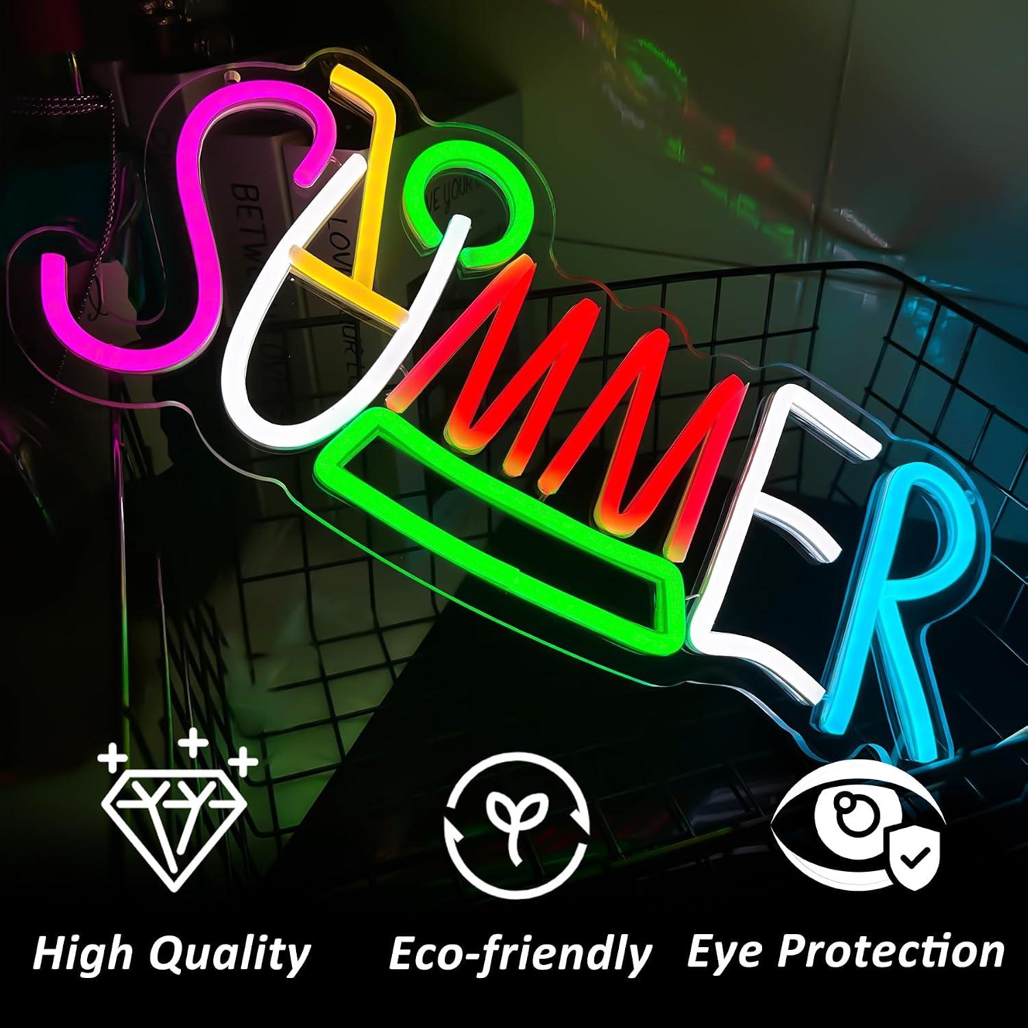 Summer Neon Sign USB Powered L - Lighting Decor Rentals review and price