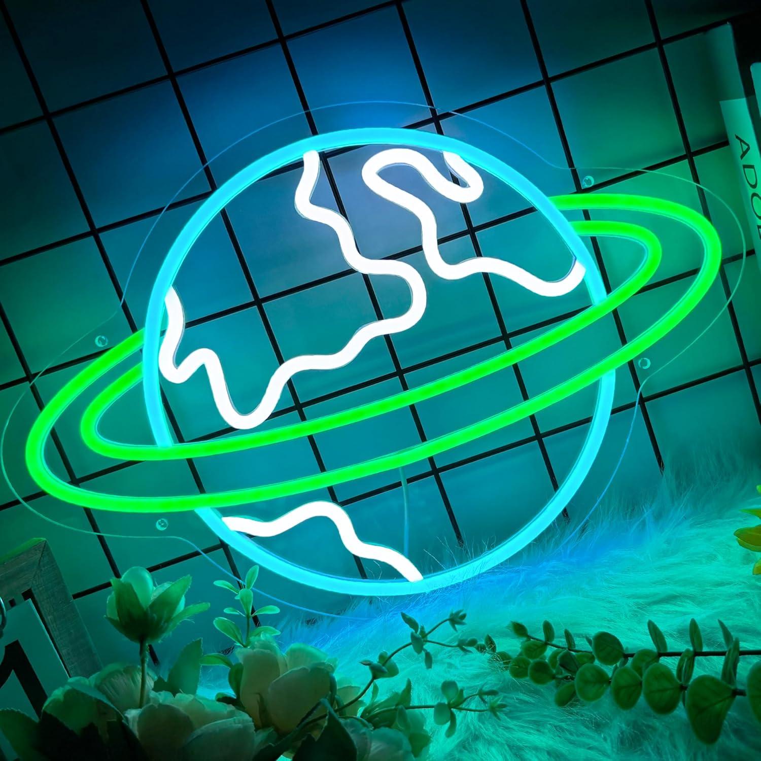Earth Neon Sign Planet Dimmabl - Lighting Decor For Living Room review and price