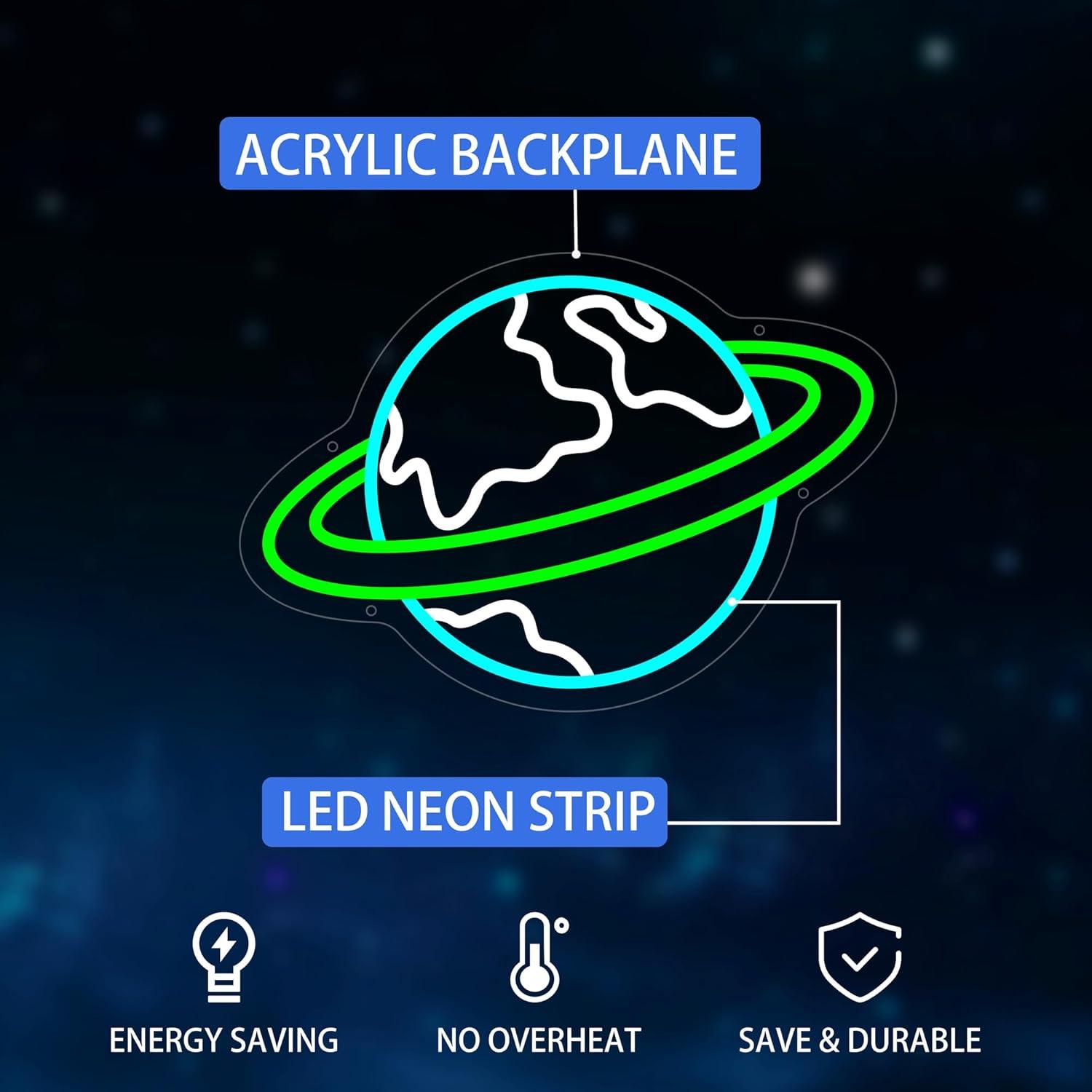 Earth Neon Sign Planet Dimmabl - Lighting Decor For Living Room review and price
