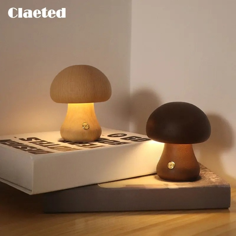 Claeted Wooden Mushroom Bedsid - Mushroom Table Lamp review and price