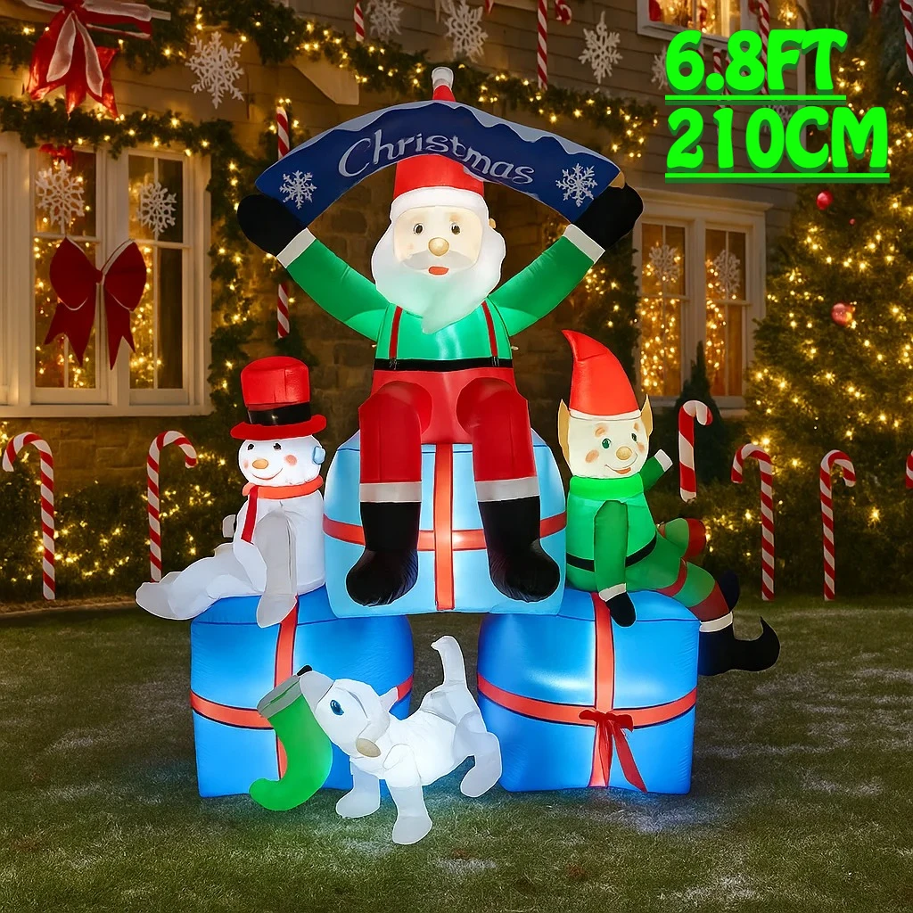 2.1M/6.8FT Santa Snowman Elf D - Santa'S Elves Holiday Lighting & Decor Llc review and price