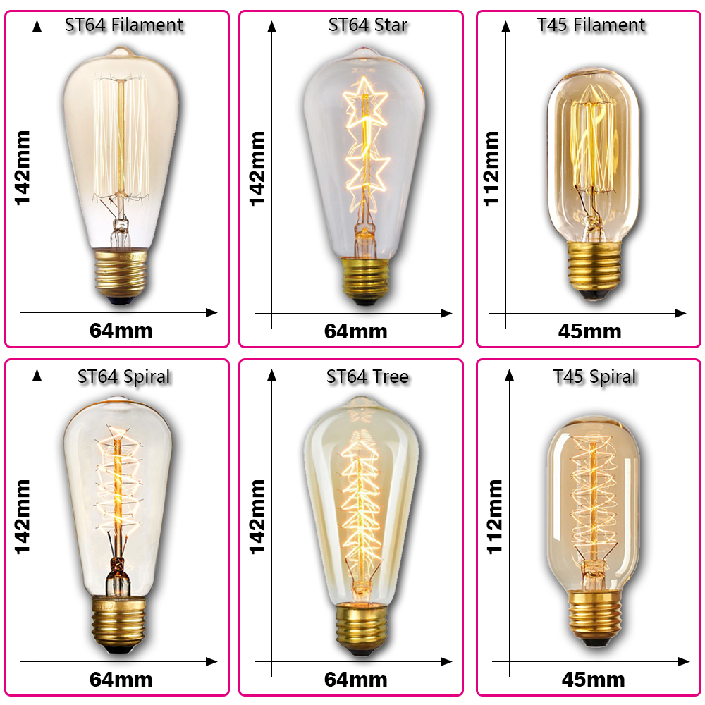 Retro Edison Light Bulb E27 40 - Lighting Decor Ideas review and price