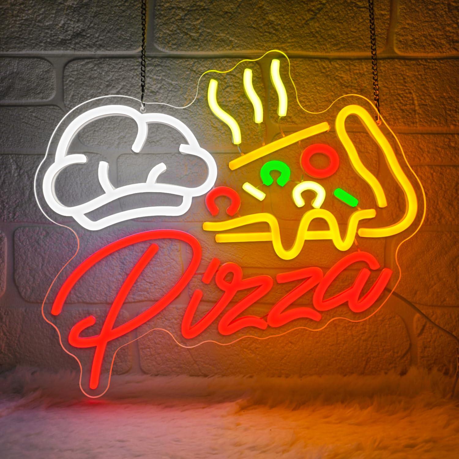 Pizza Neon Sign Colorful Pizza - Restaurant Lighting Decoration review and price